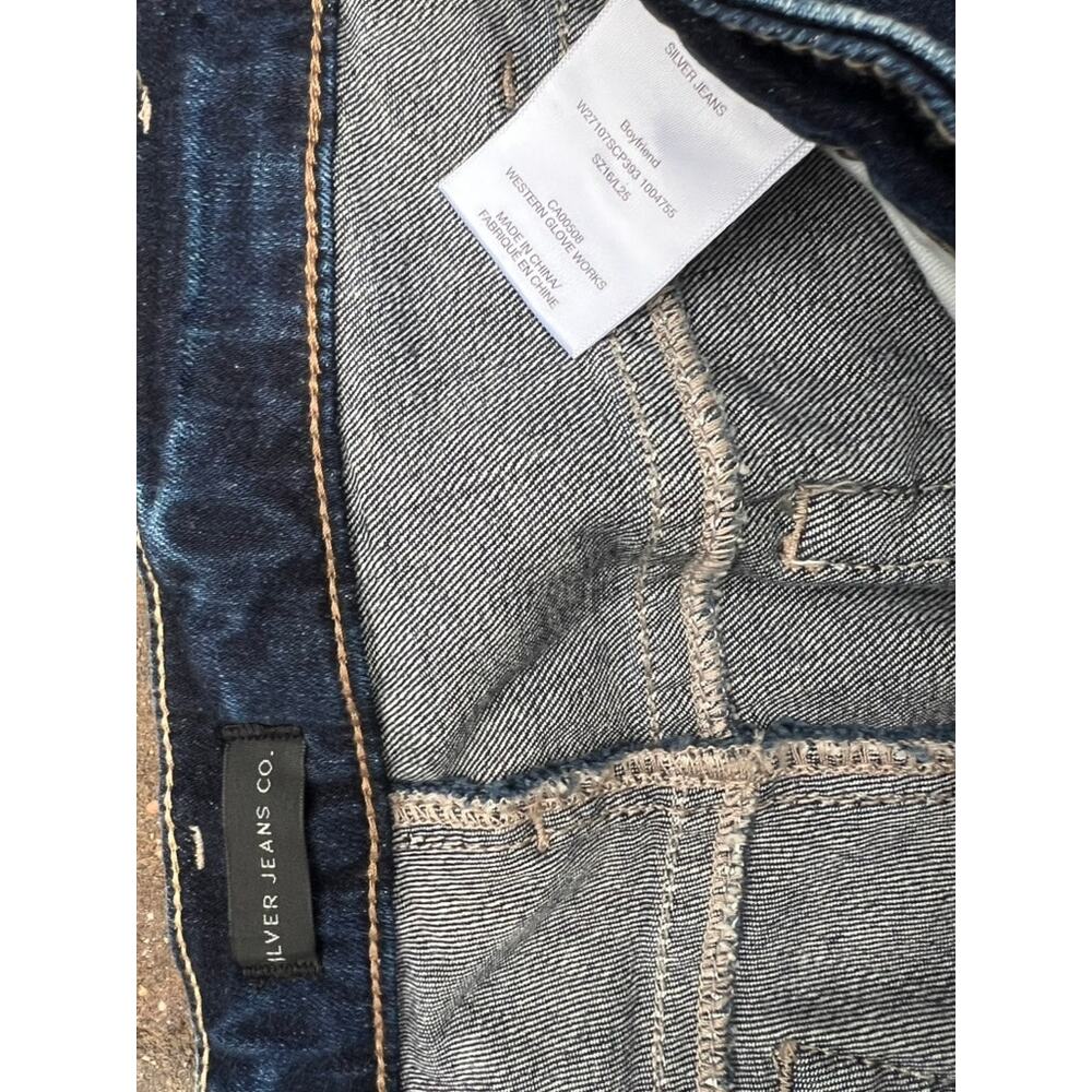NWT Silver boyfriend high rise boyfriend dark stretch jeans plus size 16x27 - Picture 5 of 5